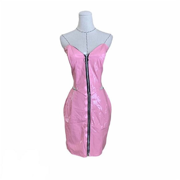 Lip Service Dresses & Skirts - Rare Vintage 80s Lip Service Pink PVC Vinyl Bustier Skirt Goth Punk Rock Fetish